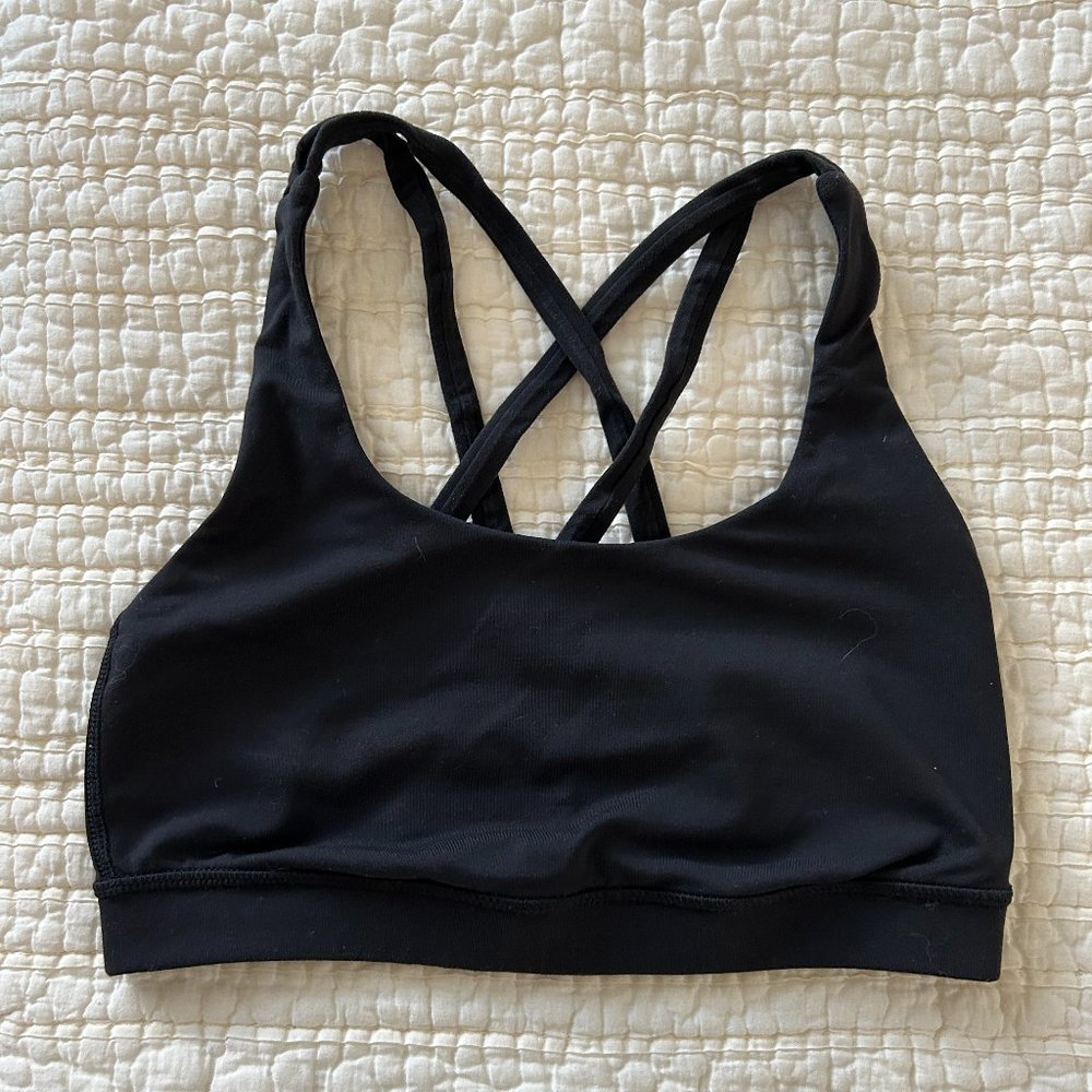 Black Lululemon Energy Sports Bra Size 6 *Good Condition